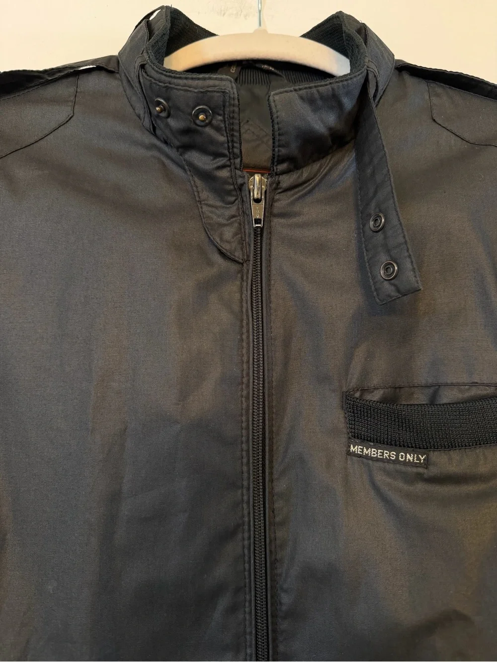 Members Only Vintage 80’s Iconic Racer Jacket Black Mens 38 Cafe Bomber Coat